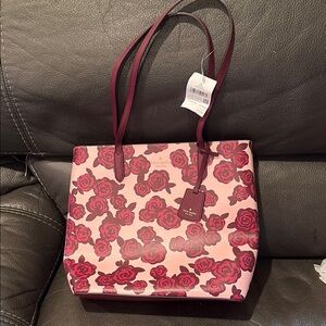 Kate Spade rose floral pink multi tote